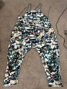 FP Movement by Free People Green Multi-Color Printed Jumpsuit